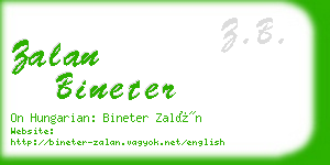 zalan bineter business card